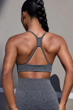 Oh Polly Women'S Clothing Sale - $65 And Under | Women'S Clothing Sale - $40 And Under^Super Sculpt Seamless Triangle Sports Bra in Marl Black MarlBlack