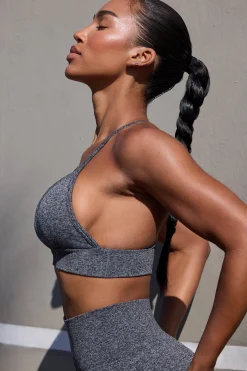Oh Polly Women'S Clothing Sale - $65 And Under | Women'S Clothing Sale - $40 And Under^Super Sculpt Seamless Triangle Sports Bra in Marl Black MarlBlack