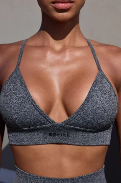 Oh Polly Women'S Clothing Sale - $65 And Under | Women'S Clothing Sale - $40 And Under^Super Sculpt Seamless Triangle Sports Bra in Marl Black MarlBlack