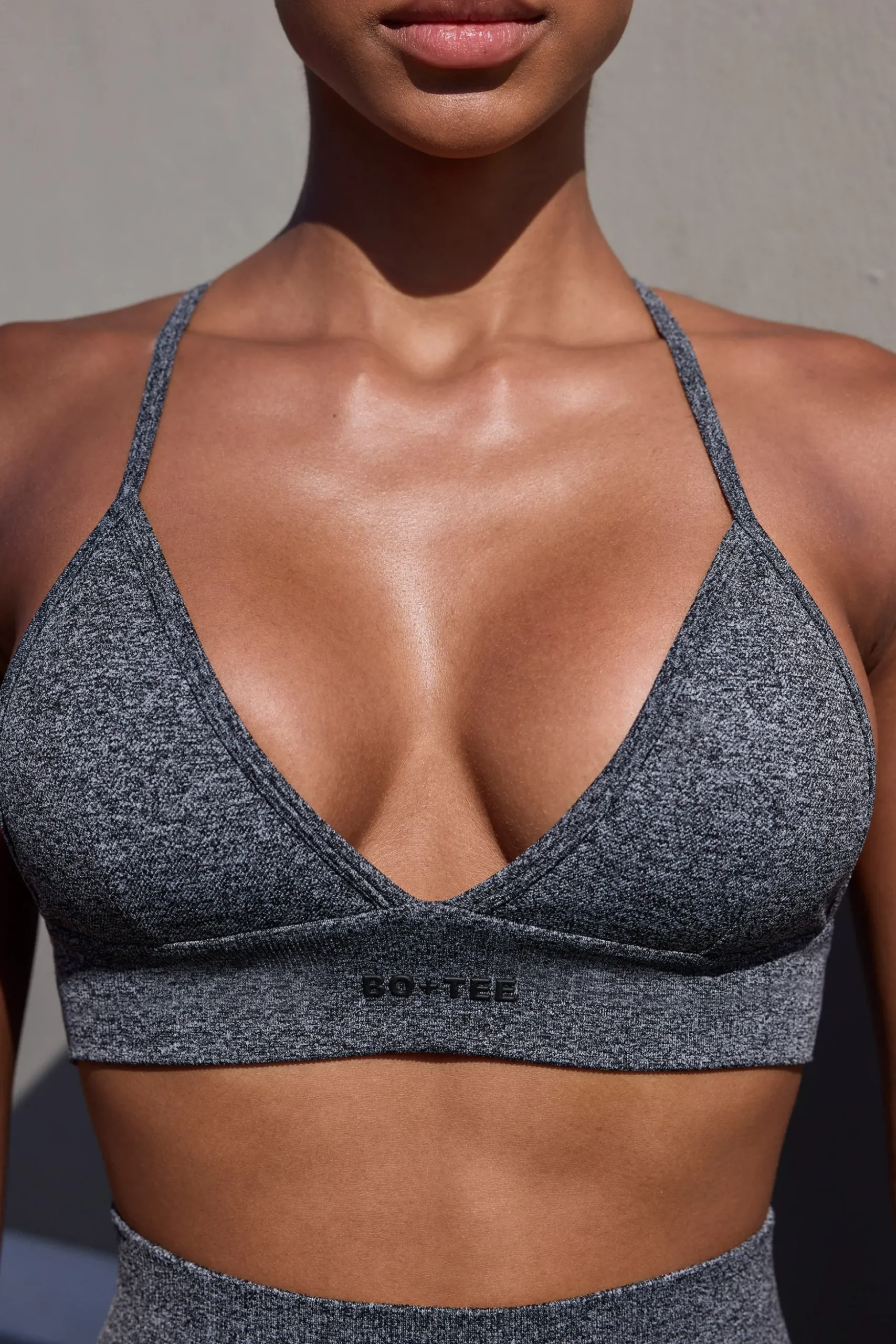Oh Polly Women'S Clothing Sale - $65 And Under | Women'S Clothing Sale - $40 And Under^Super Sculpt Seamless Triangle Sports Bra in Marl Black MarlBlack