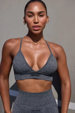 Oh Polly Women'S Clothing Sale - $65 And Under | Women'S Clothing Sale - $40 And Under^Super Sculpt Seamless Triangle Sports Bra in Marl Black MarlBlack