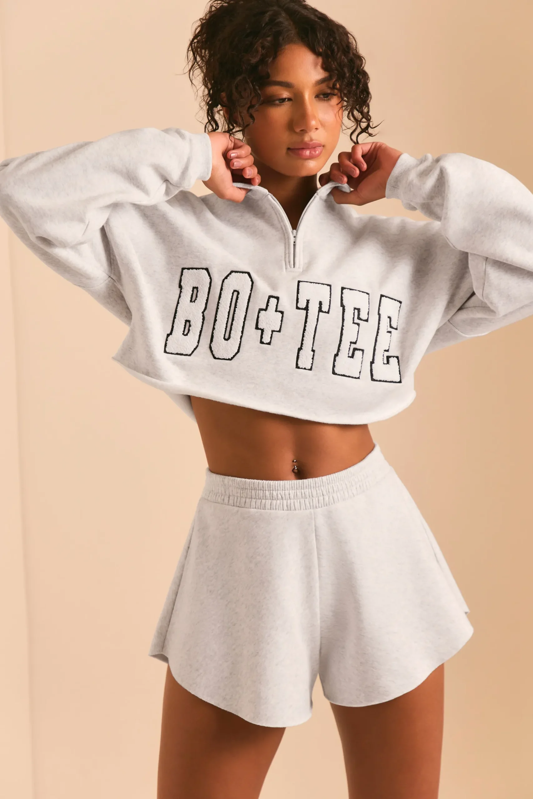 Oh Polly Matching Sets | Shorts^Sweat Shorts in Heather Grey HeatherGrey