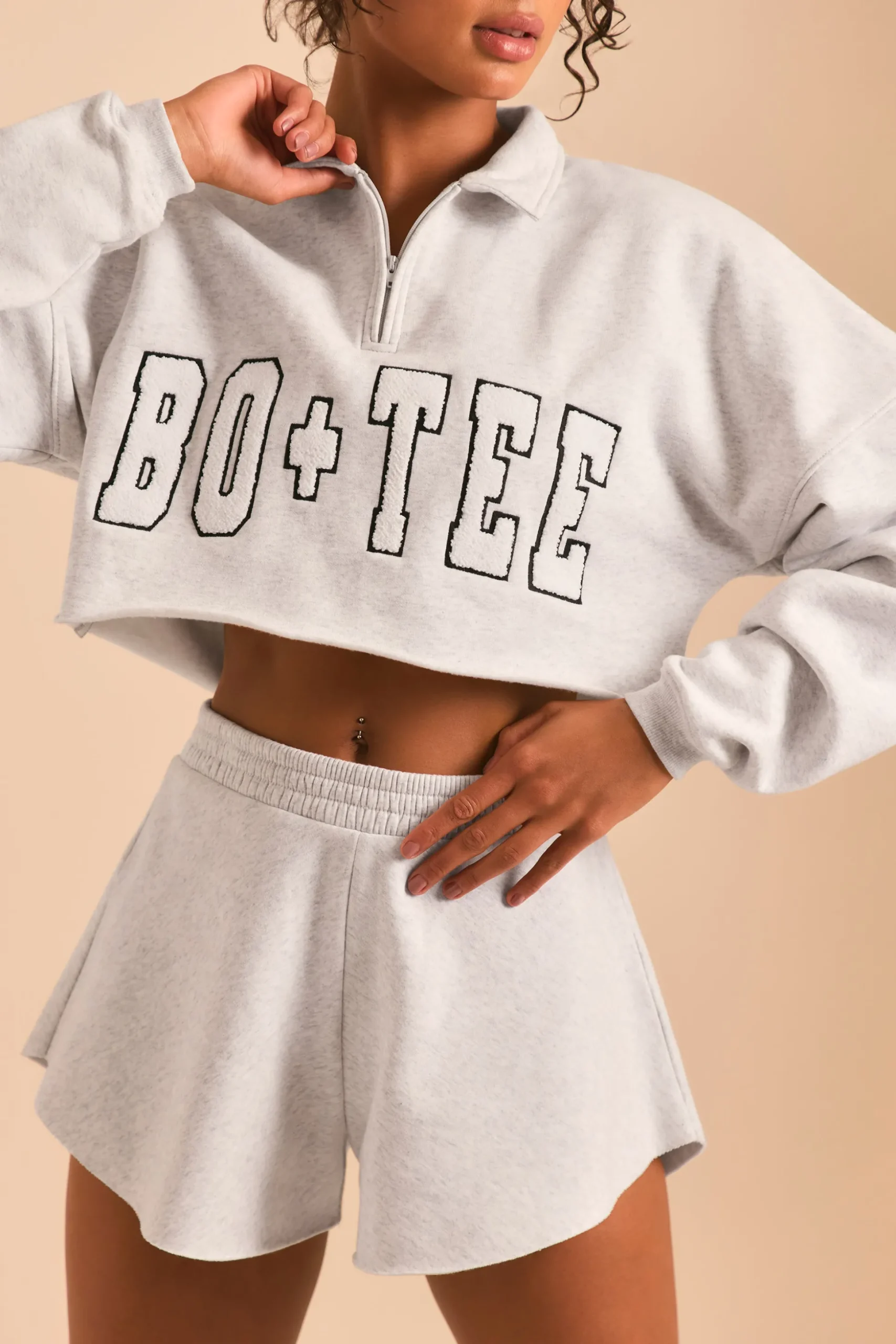 Oh Polly Matching Sets | Shorts^Sweat Shorts in Heather Grey HeatherGrey