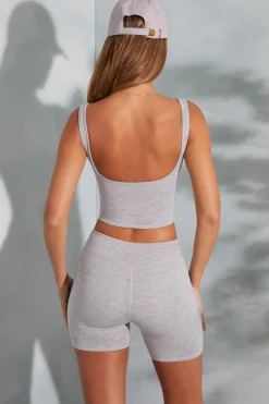 Oh Polly Women'S Clothing Sale - $40 And Under | Women'S Clothing Sale - $65 And Under^Sweetheart Neckline Crop Top in Marled Grey MarledGrey