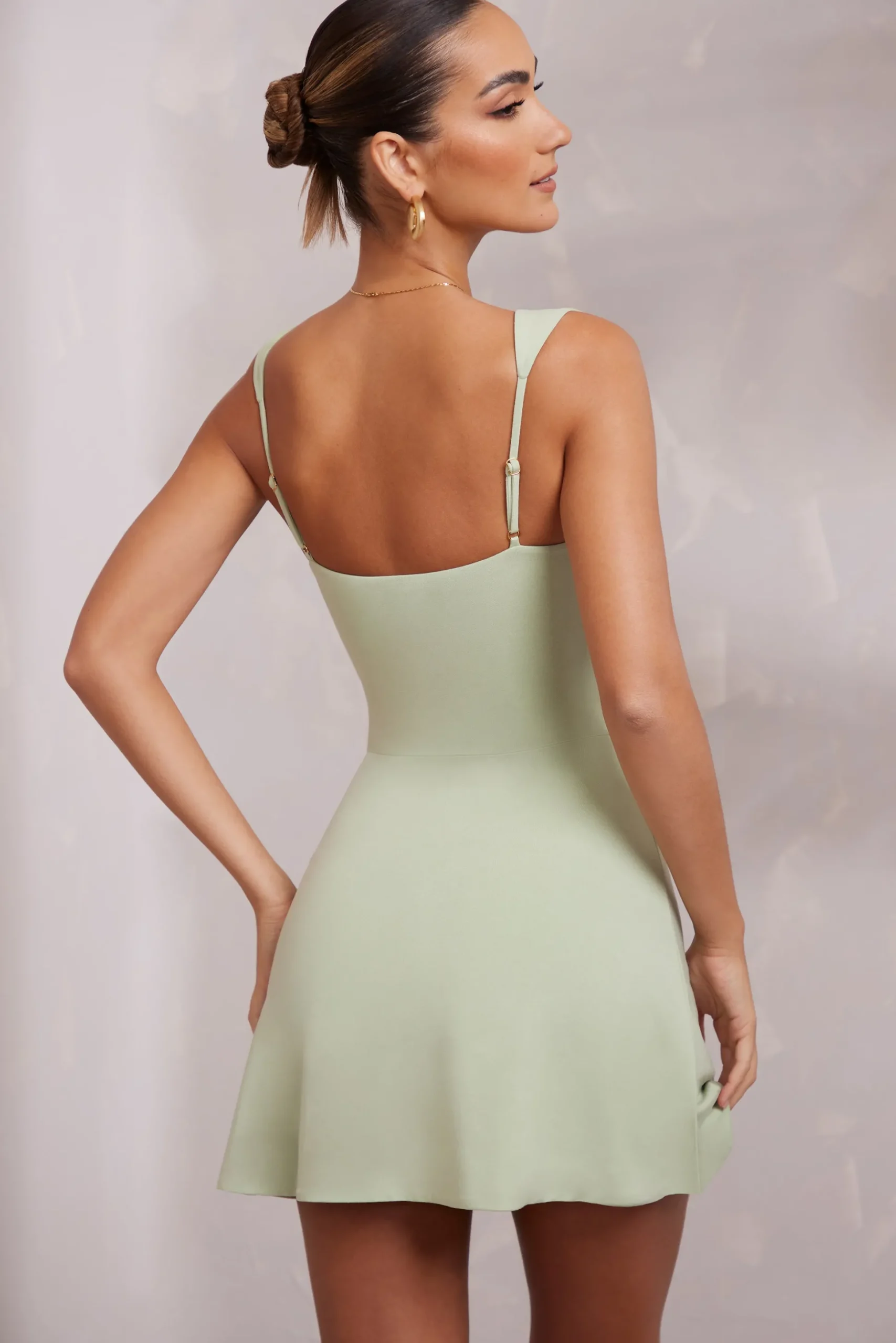 Oh Polly Elevated Essentials | Tencel™ Modal Dresses^Sweetheart Neckline Mini Dress in Sage