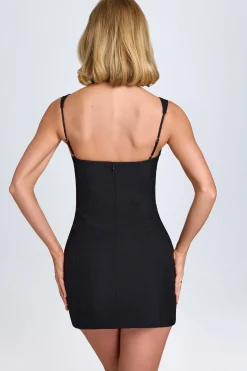 Oh Polly Night Out | Georgette And Chiffon^Sweetheart-Neck Micro Mini Dress in Black