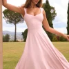 Oh Polly Wedding Guest^Sweetheart-Neck Ruched Midaxi Dress in Blush