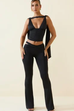 Oh Polly Bottoms | Fall Outfits^Tall Cut-Out Mid-Rise Flared Trousers in Black