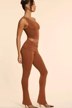 Oh Polly Women'S Clothing Sale - $65 And Under | Women'S Clothing Sale - $40 And Under^Tall Mid Rise Modal Cashmere Blend Trousers in Chestnut Brown ChestnutBrown