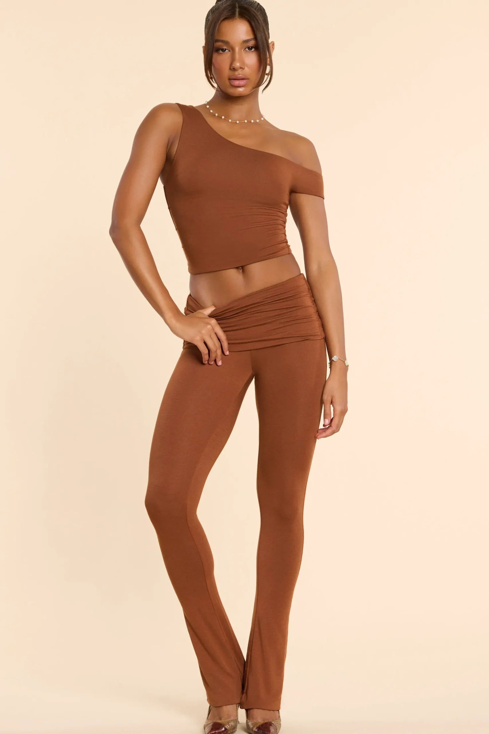 Oh Polly Women'S Clothing Sale - $65 And Under | Women'S Clothing Sale - $40 And Under^Tall Mid Rise Modal Cashmere Blend Trousers in Chestnut Brown ChestnutBrown
