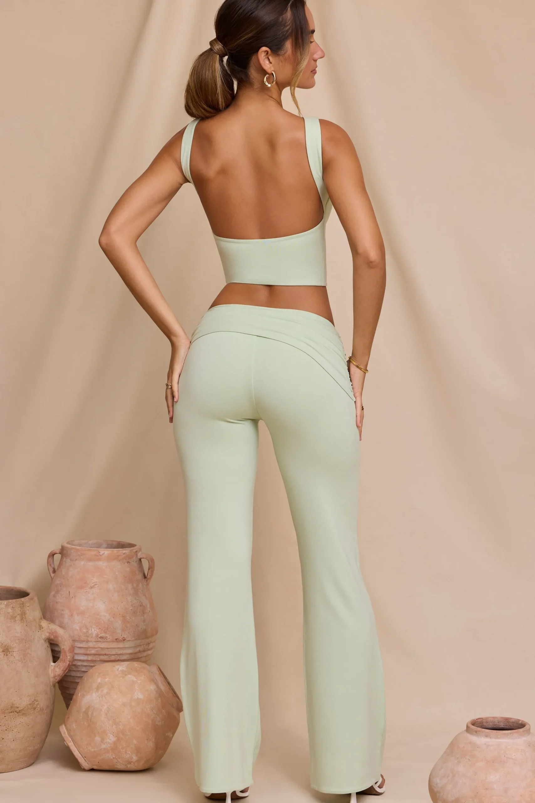 Oh Polly Women'S Clothing Sale - $65 And Under | Women'S Clothing Sale - $40 And Under^Tall Mid-Rise Straight Leg Trousers in Light Sage LightSage