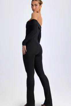 Oh Polly Jumpsuits & Unitards^Tall Modal Off-Shoulder Ruched Jumpsuit in Black