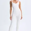 Oh Polly Women'S Clothing Sale - $65 And Under | Women'S Clothing Sale - $40 And Under^Tall Plunge Open-Back Flared Jumpsuit in White