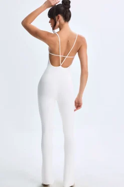 Oh Polly Women'S Clothing Sale - $65 And Under | Women'S Clothing Sale - $40 And Under^Tall Plunge Open-Back Flared Jumpsuit in White