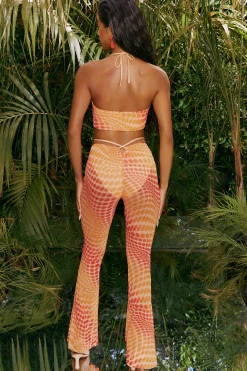 Oh Polly Women'S Clothing Sale - $65 And Under | Women'S Clothing Sale - $40 And Under^Tall Printed Mesh Flared Trousers in Orange