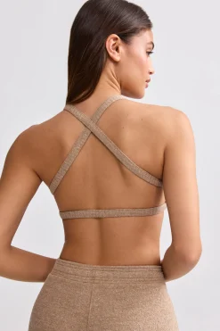 Oh Polly Matching Sets^Terry Towelling Scoop-Neck Bralette in Mocha Brown MochaBrown