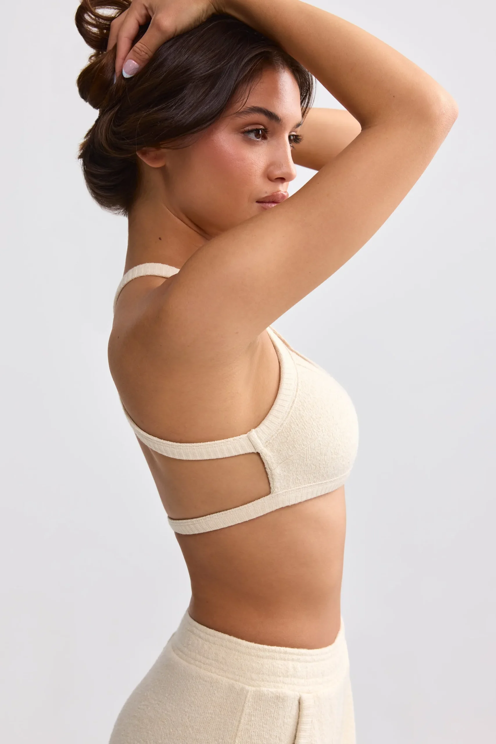 Oh Polly Matching Sets^Terry Towelling Scoop-Neck Bralette in Cream