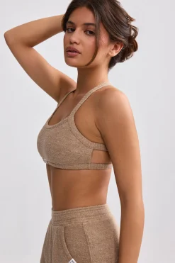 Oh Polly Matching Sets^Terry Towelling Scoop-Neck Bralette in Mocha Brown MochaBrown