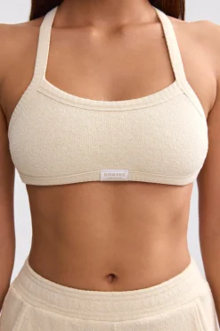 Oh Polly Matching Sets^Terry Towelling Scoop-Neck Bralette in Cream