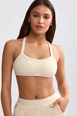 Oh Polly Matching Sets^Terry Towelling Scoop-Neck Bralette in Cream
