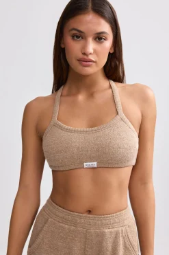 Oh Polly Matching Sets^Terry Towelling Scoop-Neck Bralette in Mocha Brown MochaBrown
