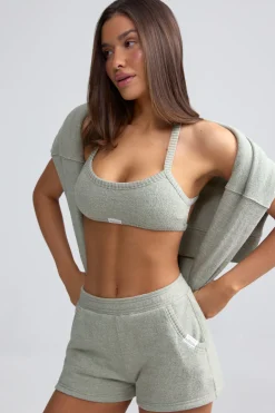 Oh Polly Matching Sets | Shorts^Terry Towelling Shorts in Sage Grey SageGrey
