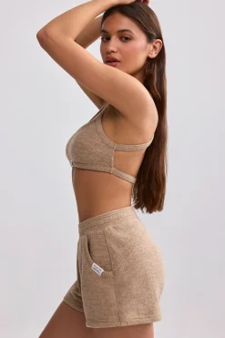Oh Polly Matching Sets | Shorts^Terry Towelling Shorts in Mocha Brown MochaBrown