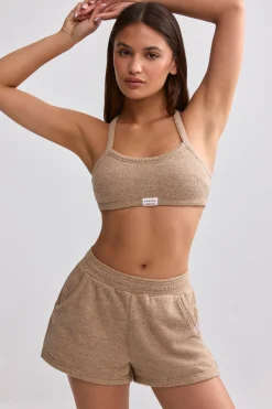 Oh Polly Matching Sets | Shorts^Terry Towelling Shorts in Mocha Brown MochaBrown