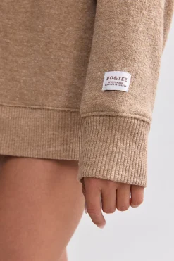 Oh Polly Tracksuits | Sweatshirts^Terry Towelling V-Neck Hoodie in Mocha Brown MochaBrown