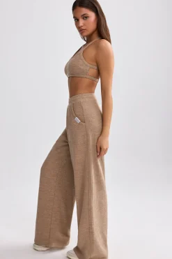 Oh Polly Tracksuits | Matching Sets^Terry Towelling Wide-Leg Joggers in Mocha Brown MochaBrown