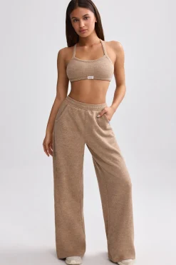 Oh Polly Tracksuits | Matching Sets^Terry Towelling Wide-Leg Joggers in Mocha Brown MochaBrown