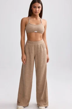 Oh Polly Tracksuits | Matching Sets^Terry Towelling Wide-Leg Joggers in Mocha Brown MochaBrown