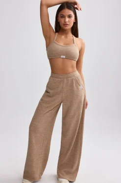 Oh Polly Tracksuits | Matching Sets^Terry Towelling Wide-Leg Joggers in Mocha Brown MochaBrown