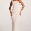 Oh Polly Bride To Be^Textured Jersey Open Back Maxi Dress in Ivory