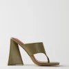 Oh Polly Women'S Clothing Sale - $65 And Under | Women'S Clothing Sale - $40 And Under^Toe Post Leatherette Mule Heels in Olive