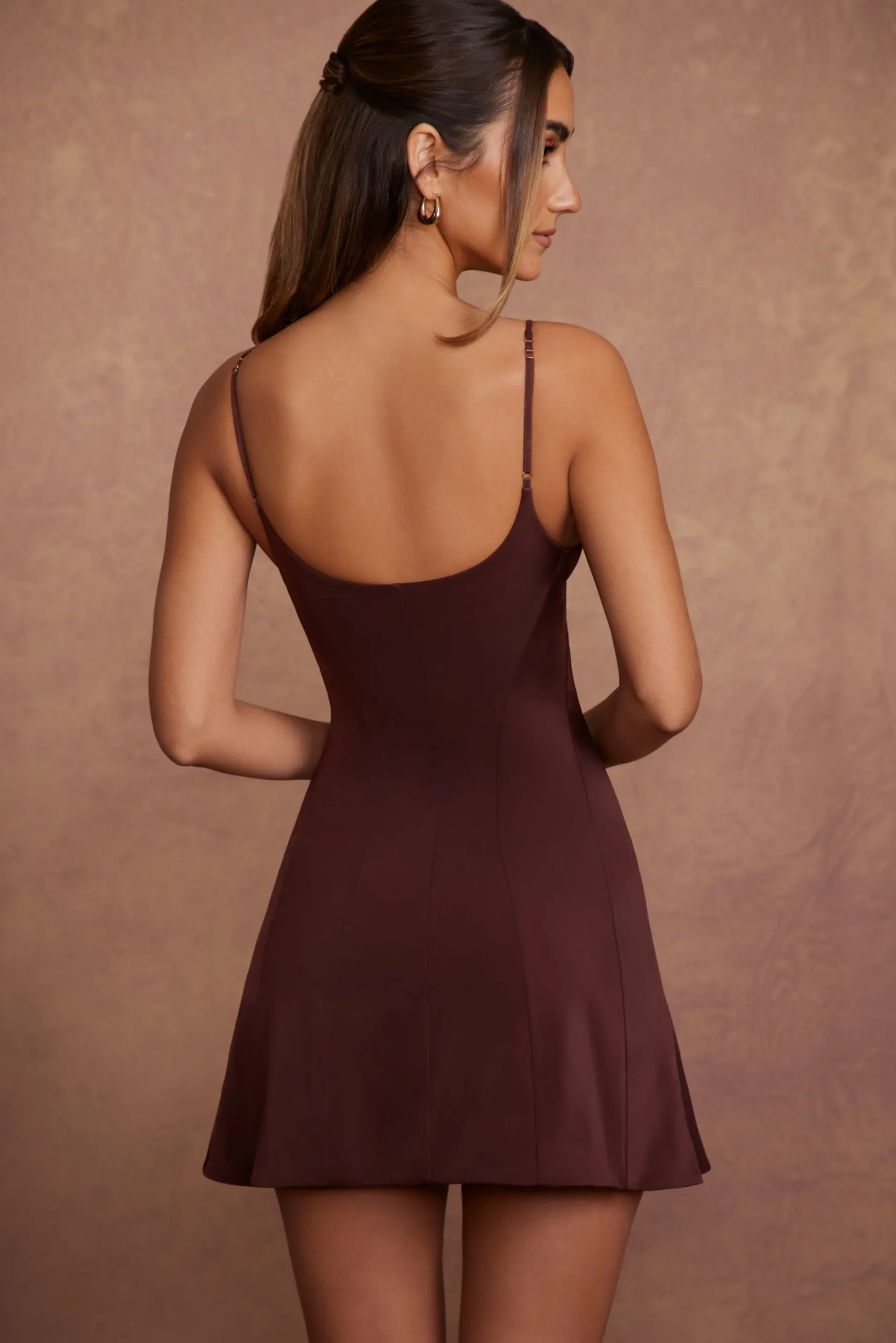 Oh Polly Graduation Dresses | Satin Dresses^Triangle Cup A-Line Mini Dress in Brown