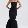 Oh Polly Wedding Guest | Tulle Dresses^Tulle Hem Fishtail Gown in Black