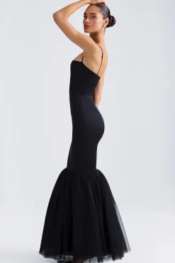 Oh Polly Wedding Guest | Tulle Dresses^Tulle Hem Fishtail Gown in Black