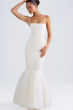 Oh Polly Bride To Be | Tulle Dresses^Tulle Hem Fishtail Gown in Ivory