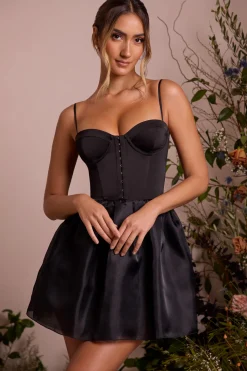 Oh Polly Party Dresses | Birthday^Tulle Skirt Corset Mini Dress in Black