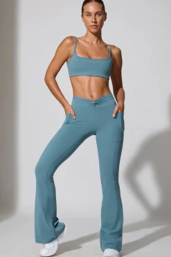 Oh Polly Women'S Clothing Sale - $65 And Under | Women'S Clothing Sale - $40 And Under^Twist Waist Flare Leggings in Slate Blue SlateBlue