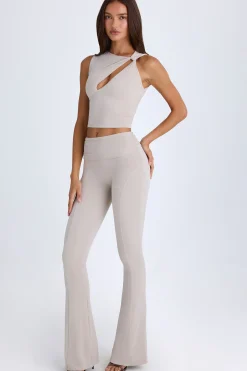 Oh Polly Co-Ords | Tops^Twisted Cut-Out Tank Top in Taupe