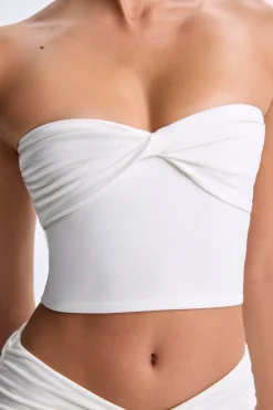 Oh Polly Co-Ords | Tops^Twist-Front Bandeau Top in White