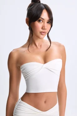 Oh Polly Co-Ords | Tops^Twist-Front Bandeau Top in White