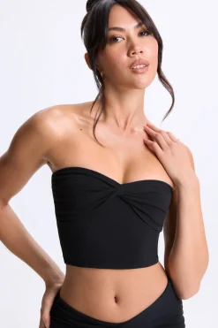 Oh Polly Co-Ords | Tops^Twist-Front Bandeau Top in Black