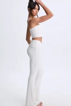 Oh Polly Bottoms | Co-Ords^Twist-Front Flared Trousers in White
