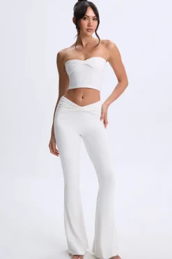 Oh Polly Bottoms | Co-Ords^Twist-Front Flared Trousers in White
