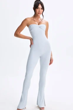 Oh Polly Women'S Clothing Sale - $65 And Under | Women'S Clothing Sale - $40 And Under^Twist-Front Split Hem Flared Jumpsuit in Dusty Blue DustyBlue