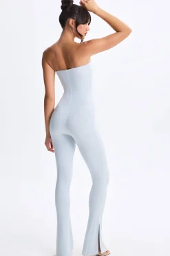 Oh Polly Women'S Clothing Sale - $65 And Under | Women'S Clothing Sale - $40 And Under^Twist-Front Split Hem Flared Jumpsuit in Dusty Blue DustyBlue
