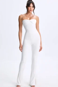 Oh Polly Women'S Clothing Sale - $65 And Under | Women'S Clothing Sale - $40 And Under^Twist-Front Split Hem Flared Jumpsuit in White
